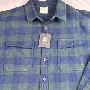 Dubinik 13oz Blue and Green Plaid Shirt NWT 2XL